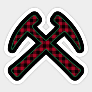 Plaid Cross Rock Hammers Sticker